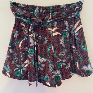 Eloquii Floral Print Paper Bag Tie Waist Shorts  Size 18